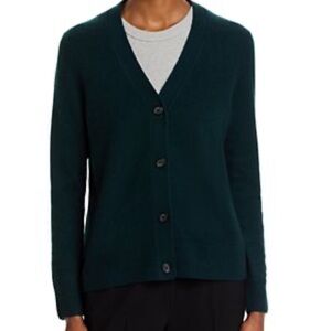 Vince Deep Green Cashmere Cardigan Sweater